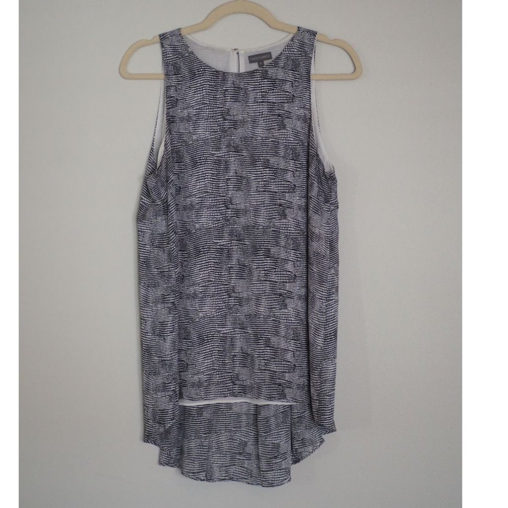 Vince Camuto Womens Sleeveless Black & White Top S